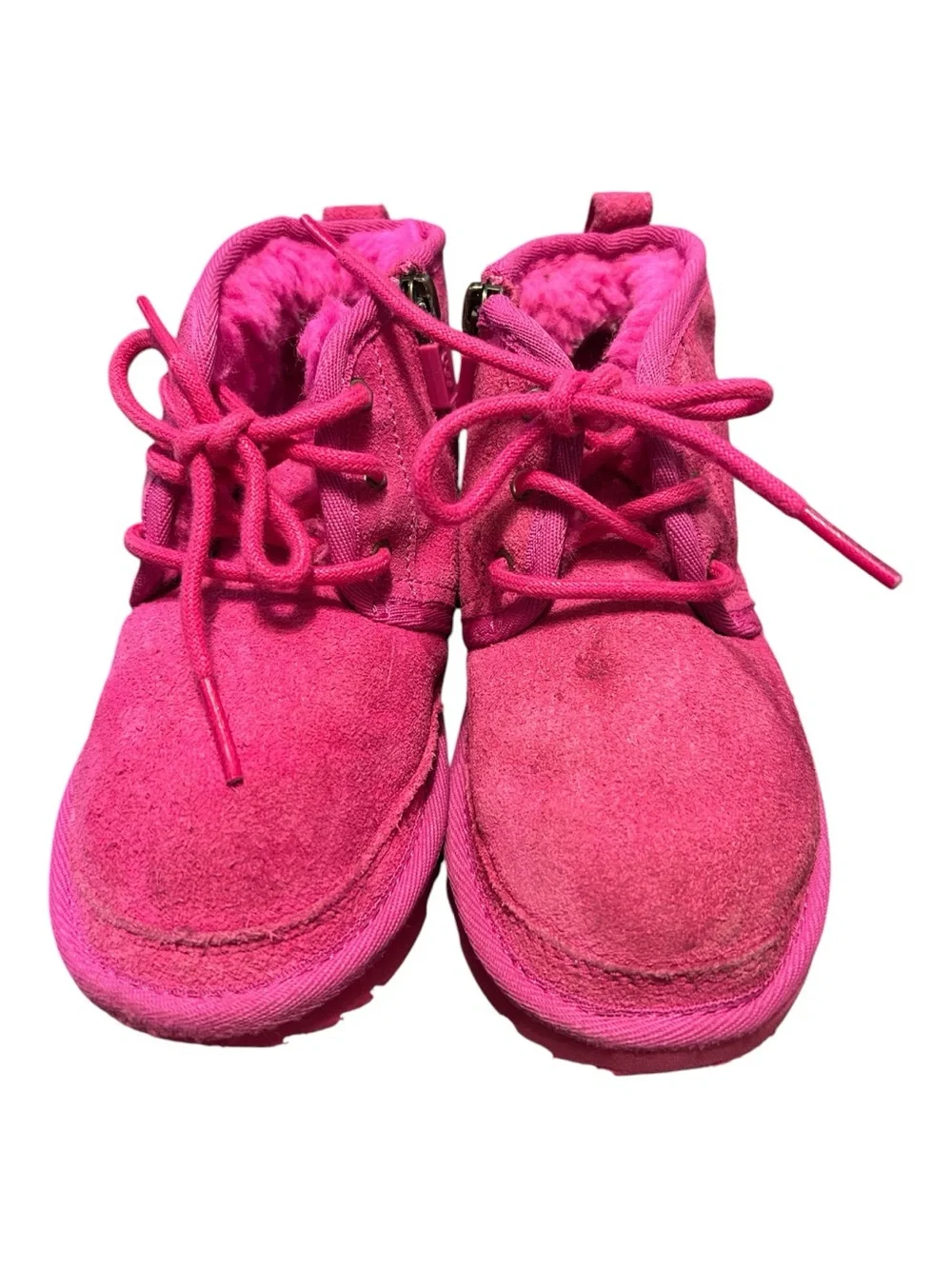 Ugg girls Pink Suede Lace-Up Boots sz 9